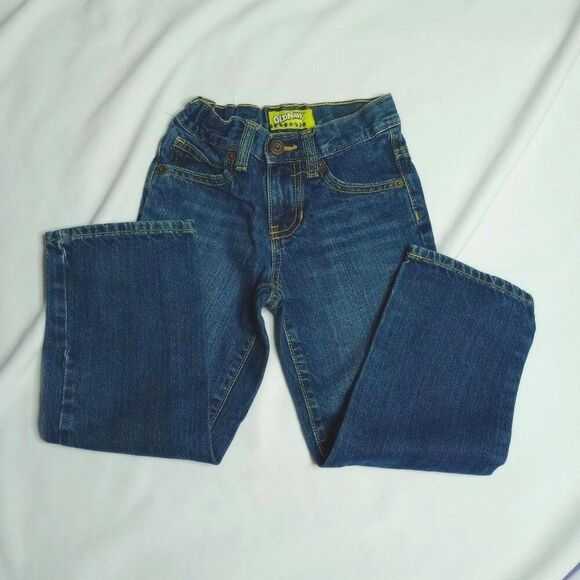 ⭐ Old Navy Astro Baggy Loose Fit Jeans Adjstble Waist Straight Leg Denim sz 5 - Picture 2 of 6